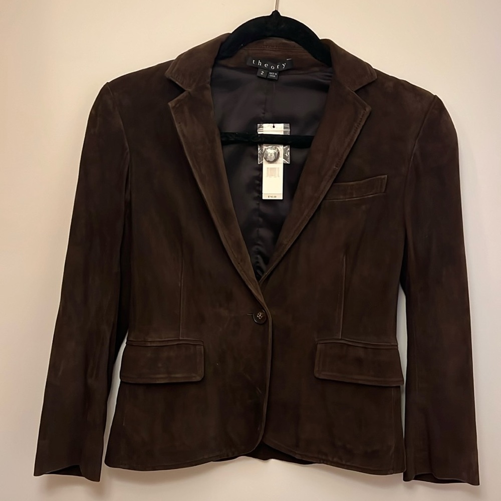Brown suede theory blazer